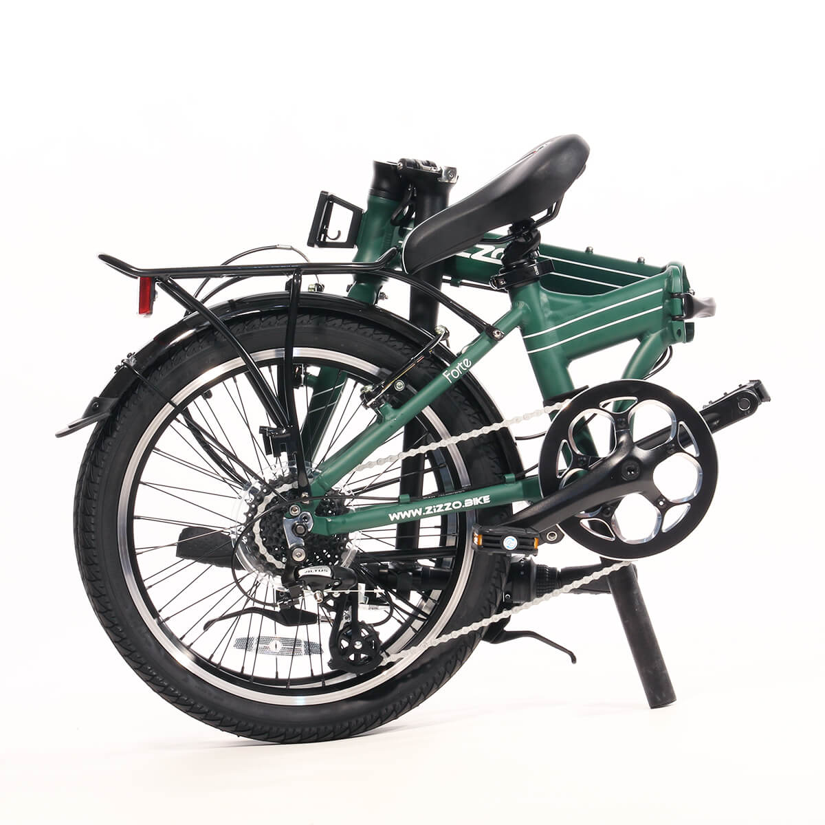 ZiZZO Forte Folding Bike | Heavy-Duty 8-Speed | 300 lbs load